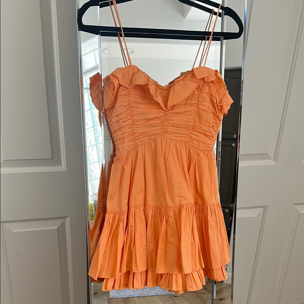 LoveShackFancy Orange Mini Dress